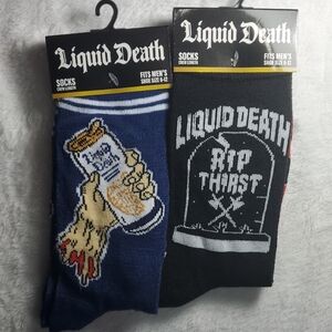 Liquid Death Men's Crew Socks - Blue and Black
